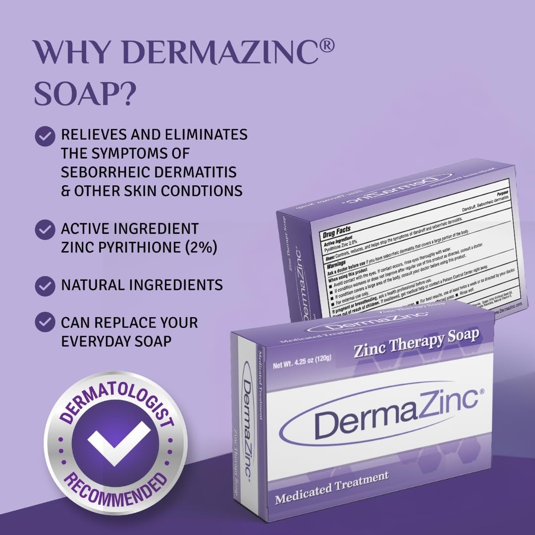 Therapeutic Zinc Soap for Skin Relief – Psoriasis, Eczema, Dermatitis (3 Pack)