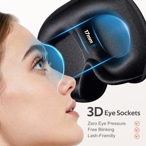 Sleep Mask for Men Women – 100% Blackout Eye Masks for Sleep – 3D Soft Sleeping