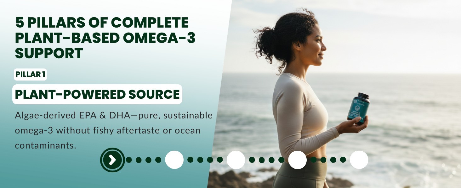 BoostCeuticals Notox Vegan Omega 3 DHA + EPA 1000mg Algae Oil -60 day Supply –