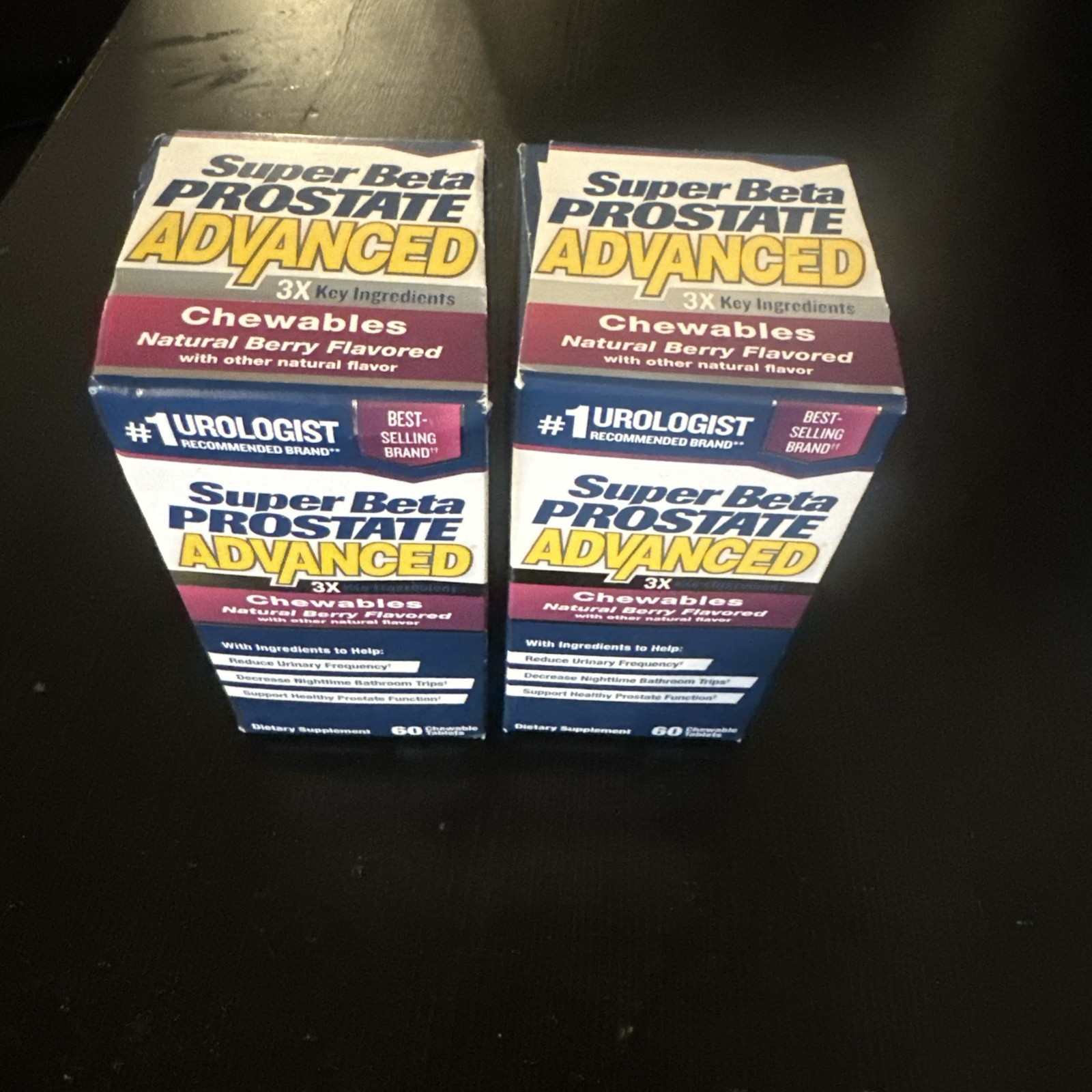 2x Super Beta Prostate Advanced Natural Berry Chewables 120 Tablets