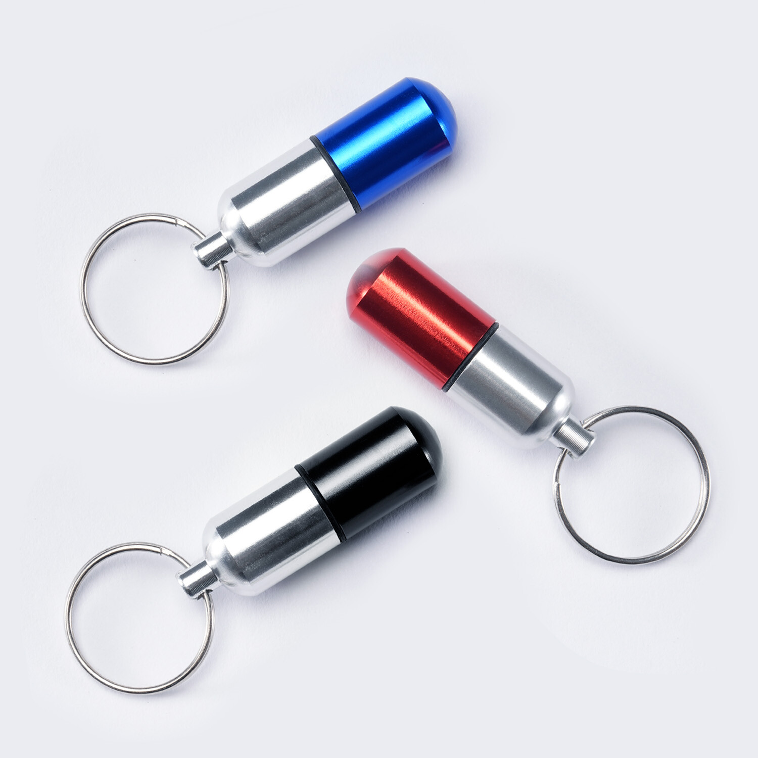 2x FDA Medicine Pill Capsule Mini Bottle Drug Portable Container Holder Keychain