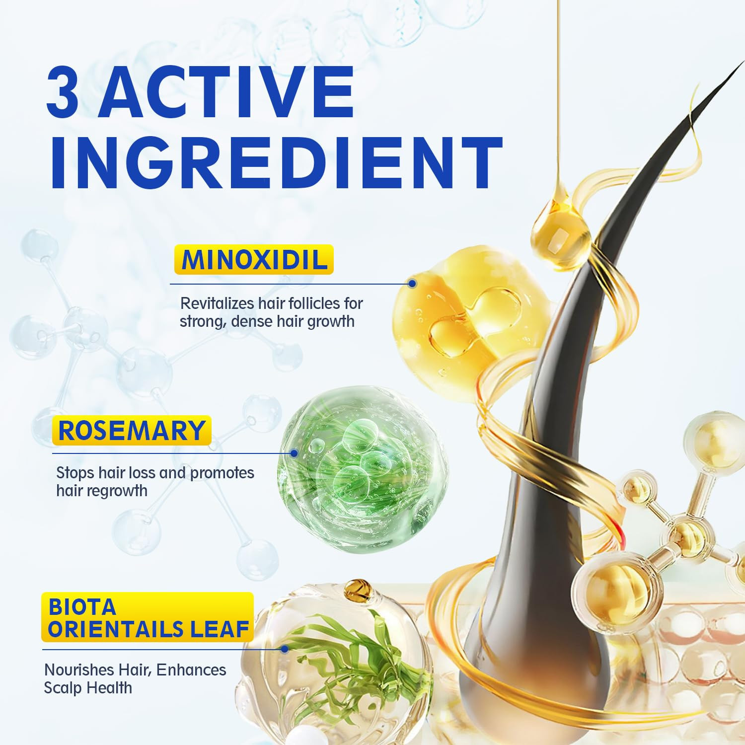 5% Minoxidil with Biotin, Hair Loss Treatments for Women Men Hair Regrowth Treat