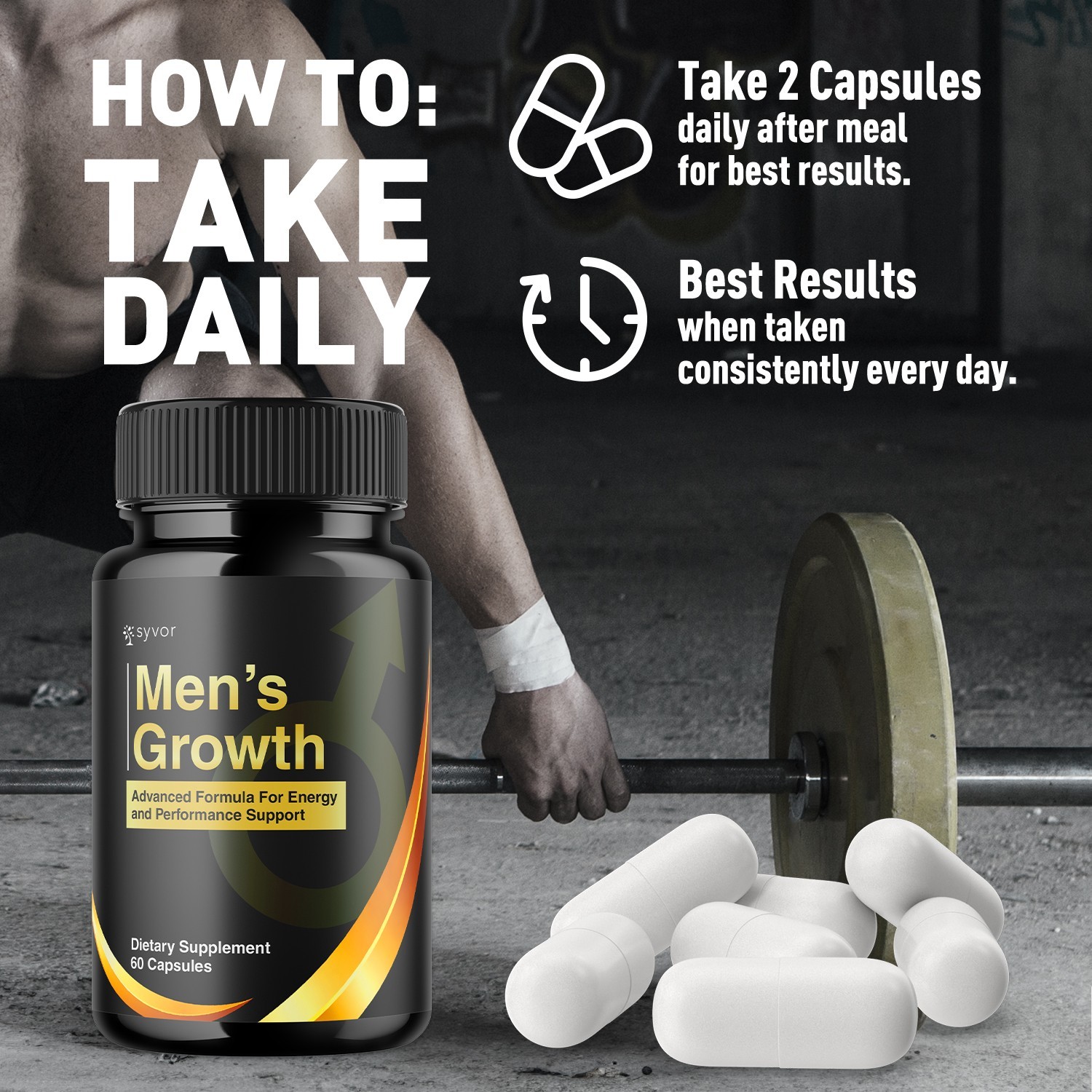 (5 Pack) Men’s Growth Advanced Male Support Supplement Men’sGrowth 300 Capsules