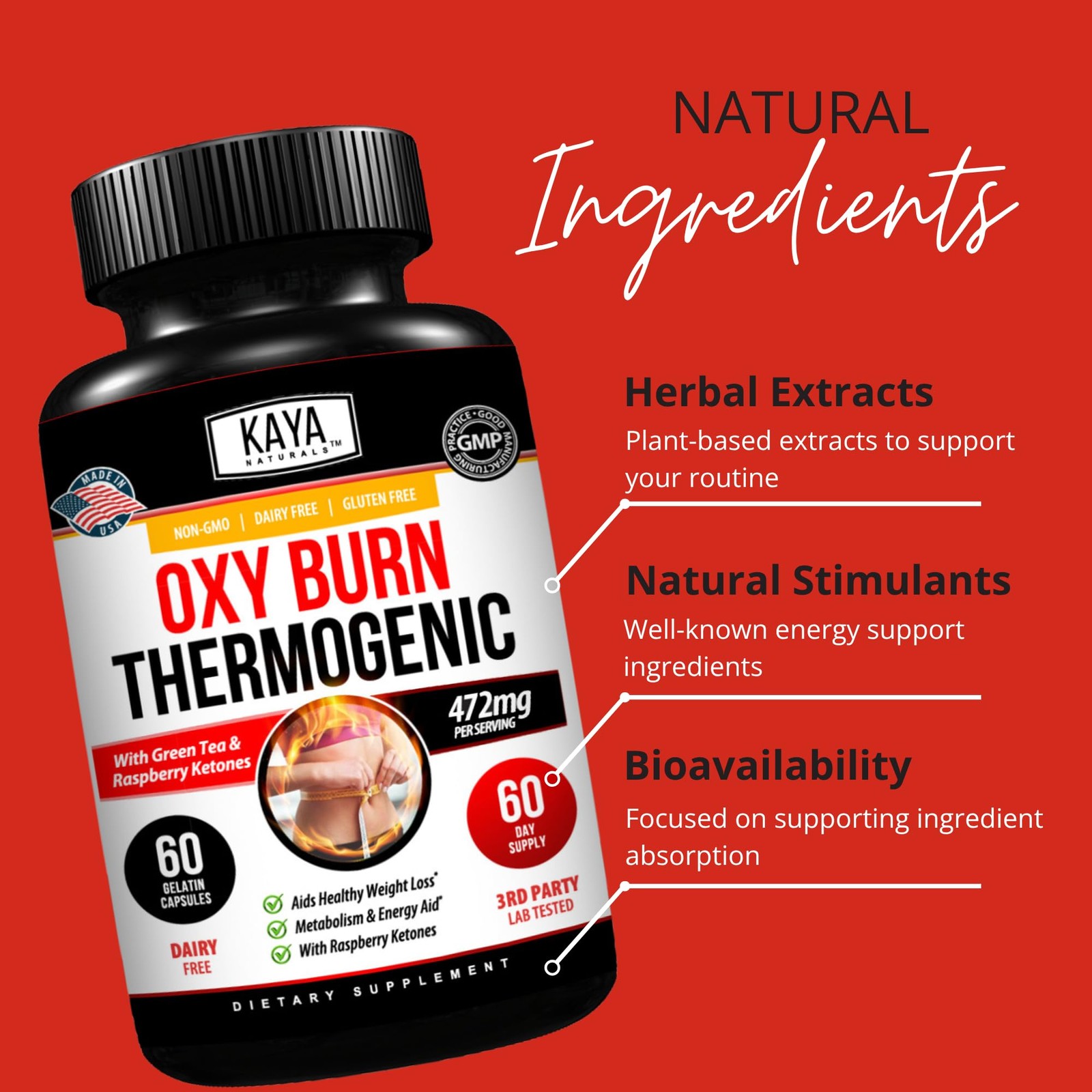 Kaya Naturals Supreme Fat Burner – Weight Loss Pills 60 Count (Pack of 1)