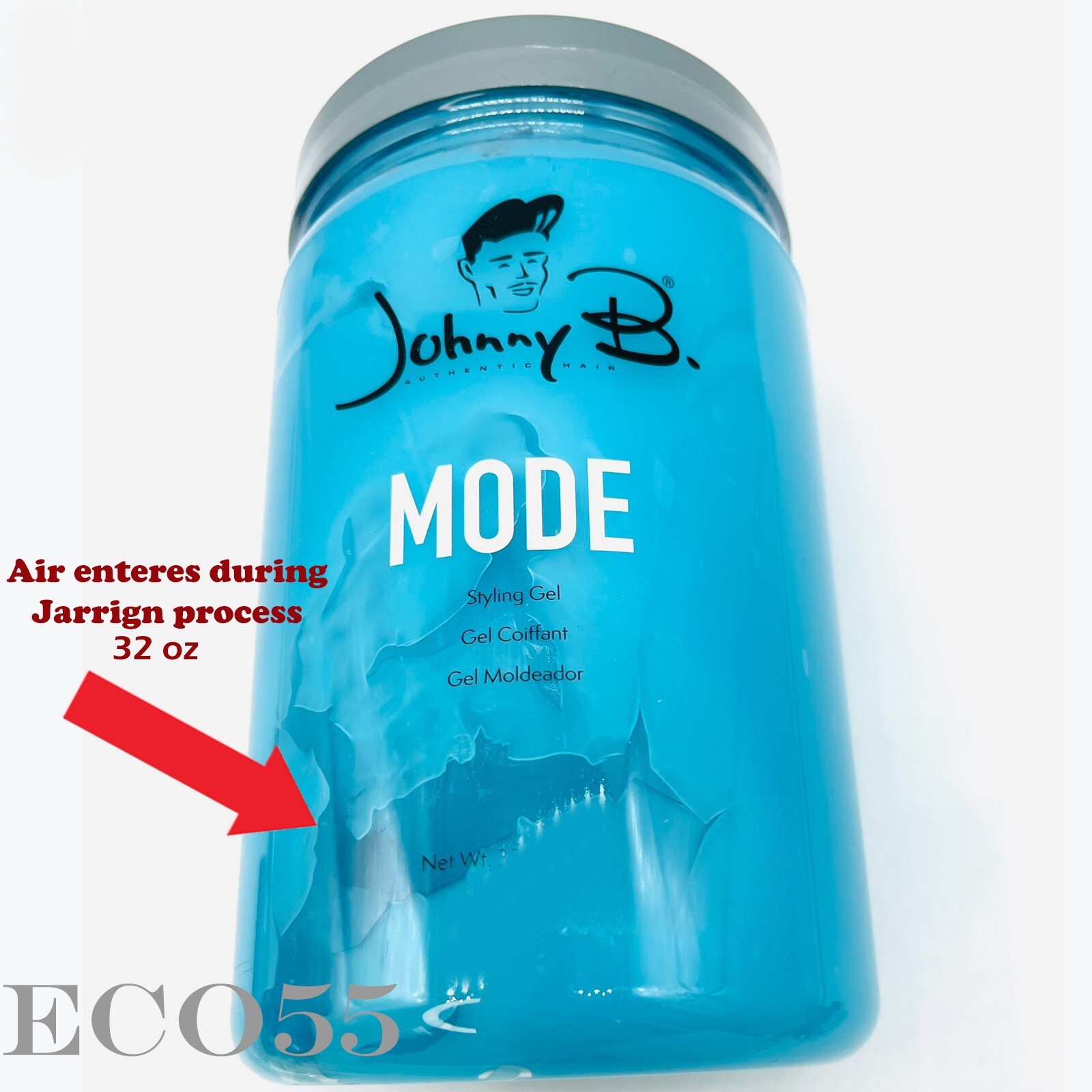 Johnny B Mode Hair Styling Gel 32 oz Medium Hold UNISEX WET LOOK, SEALED JAR