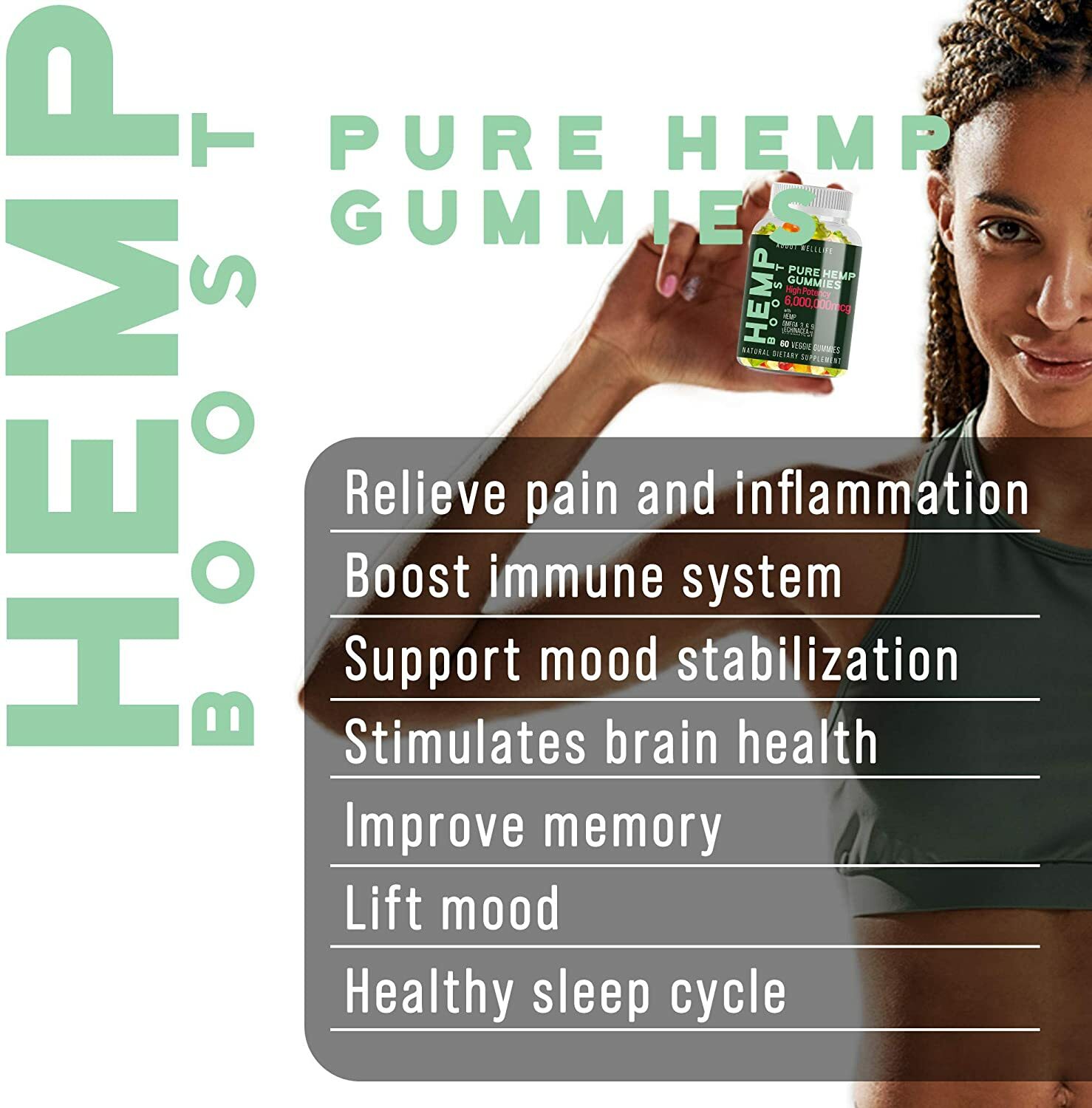 Natural gummies- Vegan, Pure- anxiety, sleep, pain, relaxation, stress, brain