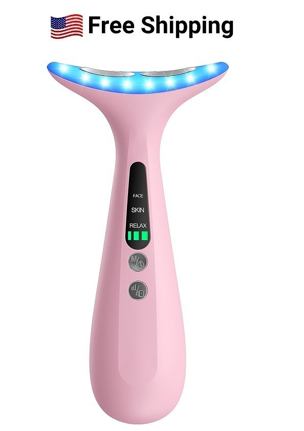Facial & Neck Massager for Face/Neck/Eye -Skin Lifting Tool, AZMAVO-LZ003 – Pink
