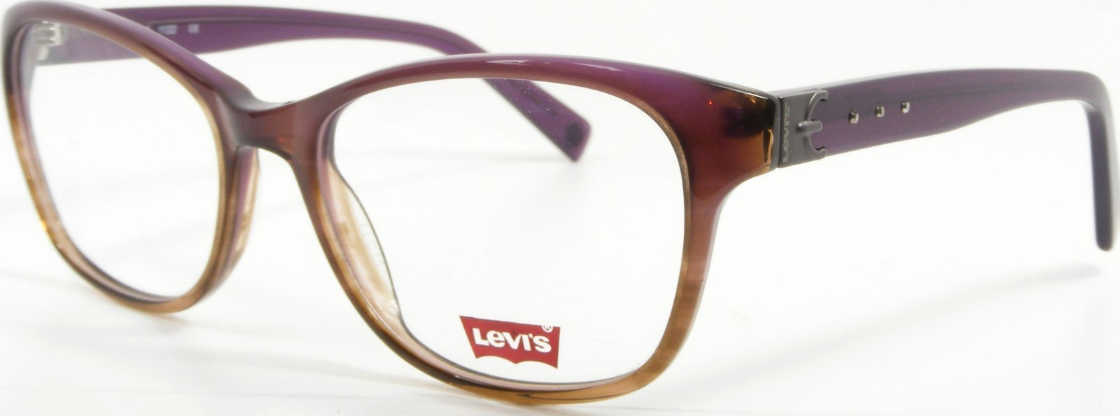 Levi’s LS2033 1122 Transparent Gradient Purple /Brown Eyeglasses Frame 52-17-135
