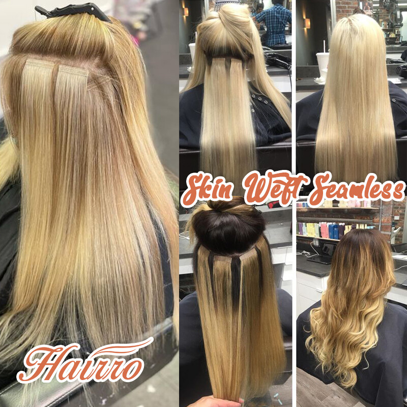 HAIRRO-USA Tape In 100% Human Hair Extensions Invisible Remy Hair Thick End 50GR