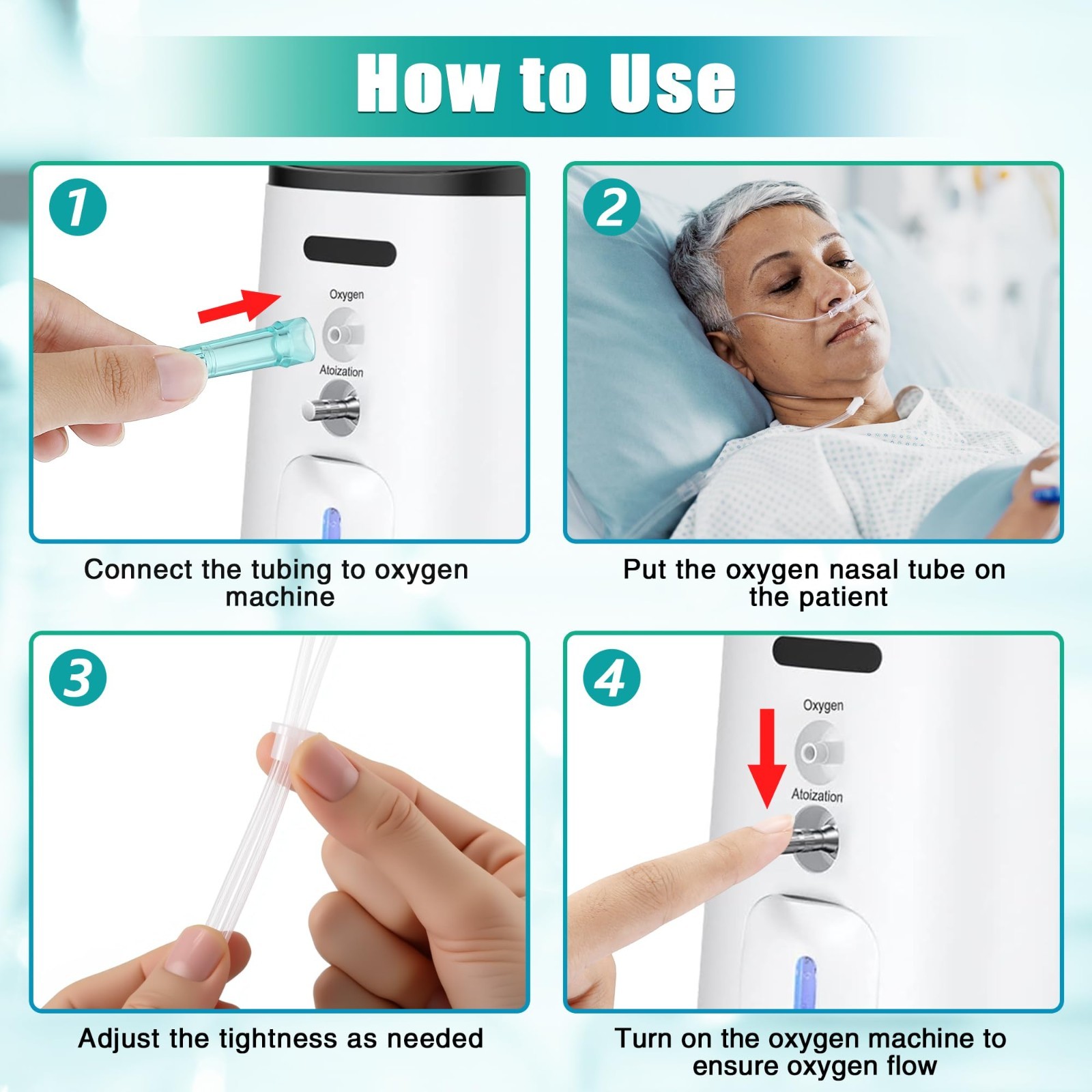 10 Pack 6.5Ft Adult Oxygen Nasal Cannula, Soft Oxygen Tubing for Adult, Cannula