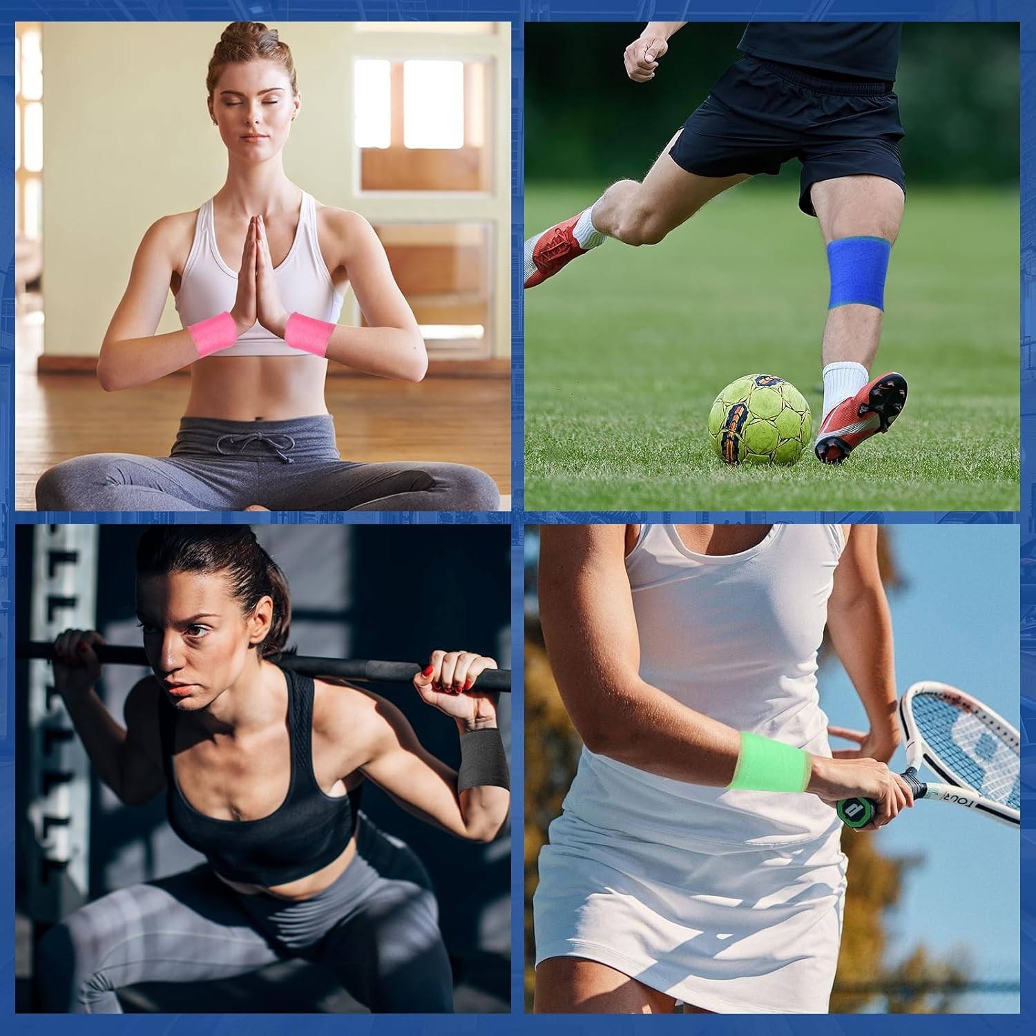 9 Pack Prewrap Tape, 9 Colors 2.76″x11yd, Athletic Foam Tape for Hair & Soccer