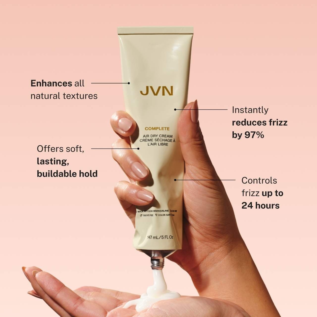JVN Authentic Complete Hydrating Air Dry Hair Styling Cream 2 sizes