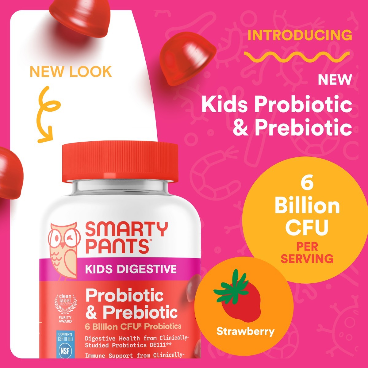 SmartyPants Kids Prebiotic & Probiotic & Digestive Health Vitamins – 45 ct