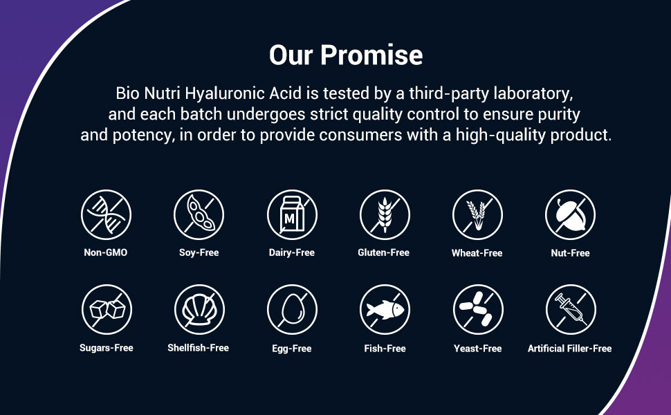 BIO NUTRI Hyaluronic Acid Supplements Emollient Moisturizing Anti-aging Biotin
