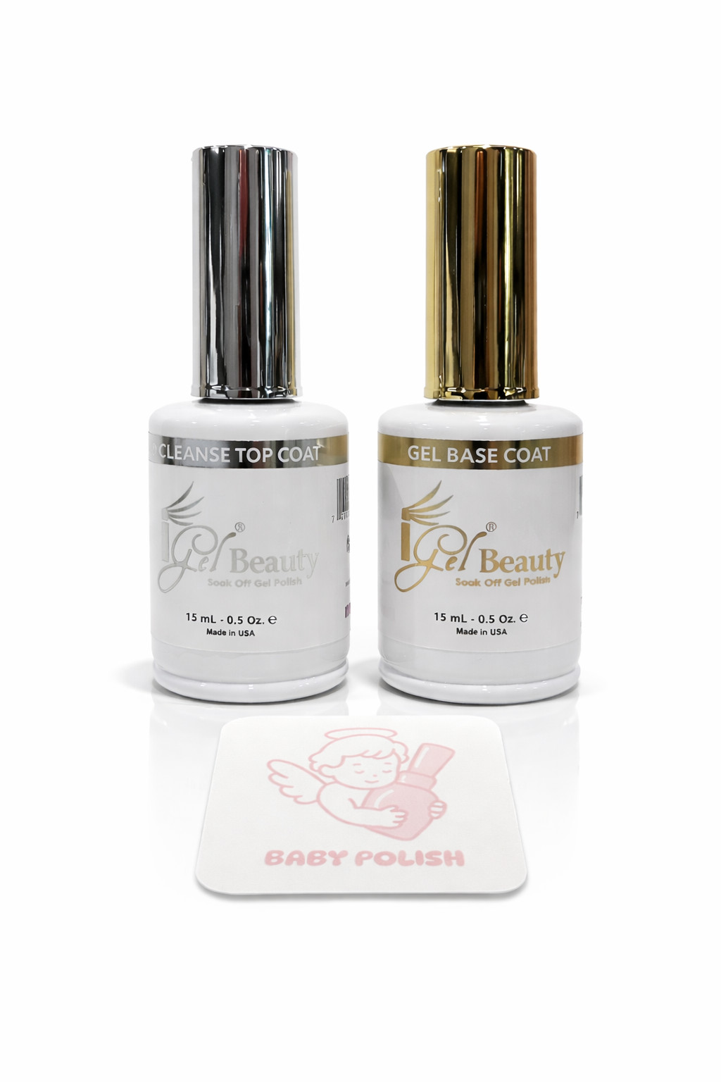 iGel Beauty Soak Off Gel Polish – No Cleanse Top Coat + Base Coat – 0.5 oz