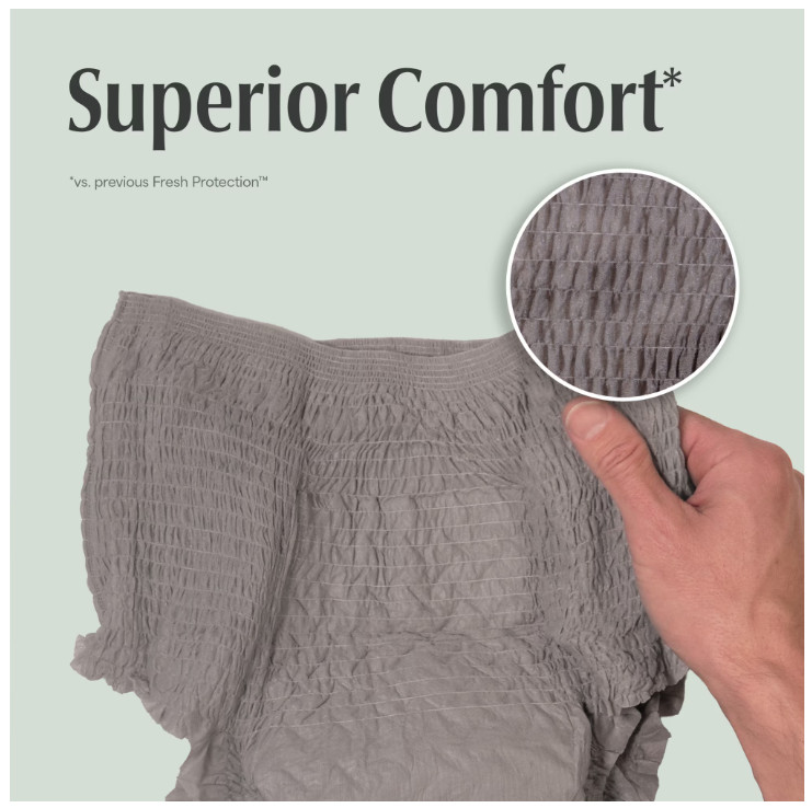 Depend Fresh Protection Incontinence Underwear for Men, Adult, L, 72 Count