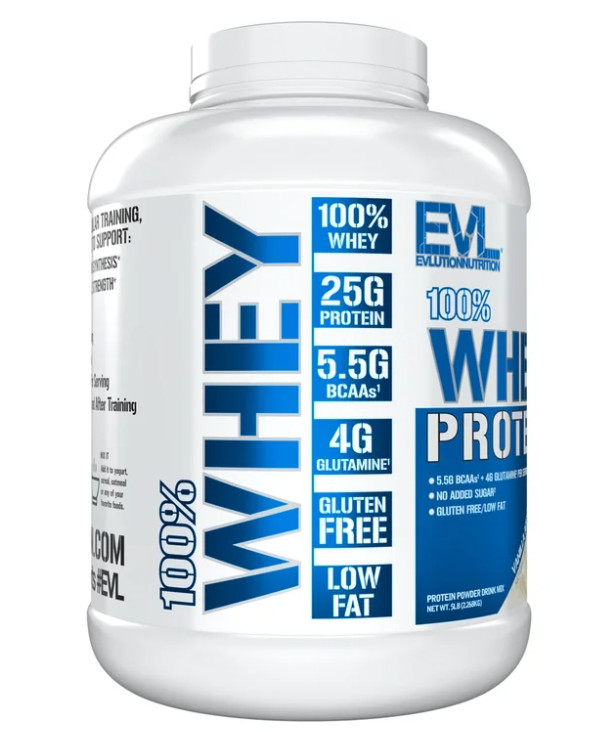 EVL 100% Whey Protein Vanilla 5LB 25g Protein Gluten Free