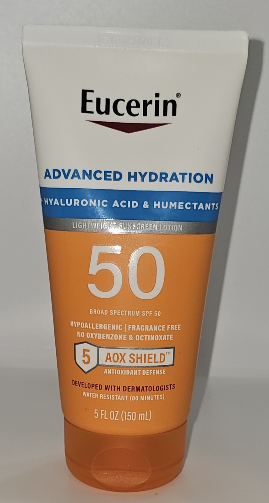 Eucerin Advanced Hydration Sunscreen Lotion SPF 50, 5 oz *READ*
