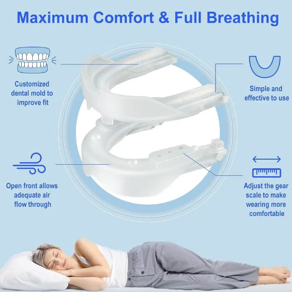 Adjustable Anti Snoring Mouthpiece Custom Fit Sleep Aid Mouth Guard for Adults