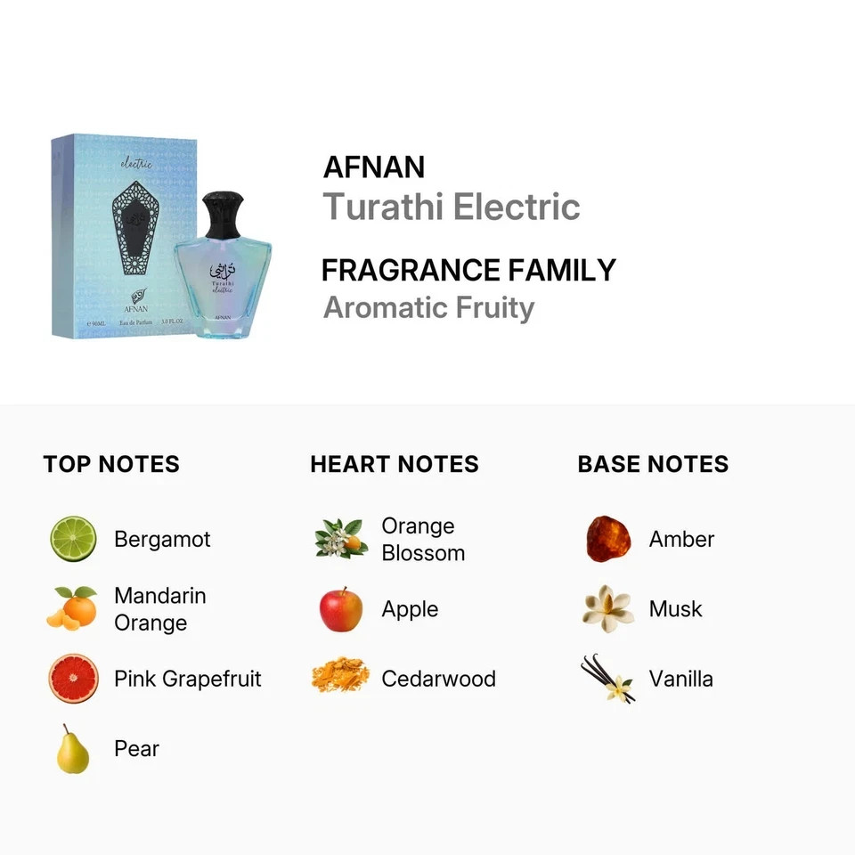 Afnan Unisex Turathi Electric EDP Spray 3.0 oz Fragrances 6290171076001