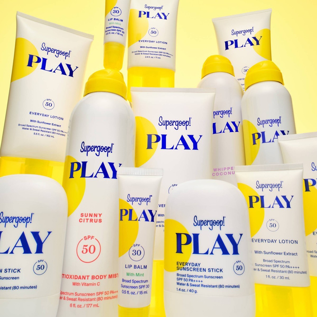 Supergoop! PLAY Antioxidant Body Sunscreen Mist with Vitamin C – SPF 50 -6 fl oz