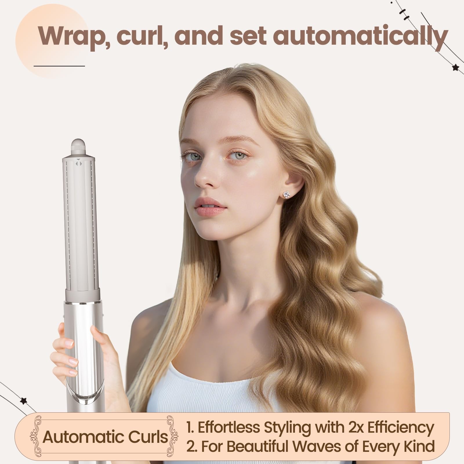 AFDD 1.6in Long Hair Curling Barrel Attachment Compatible with Shark FlexStyle,