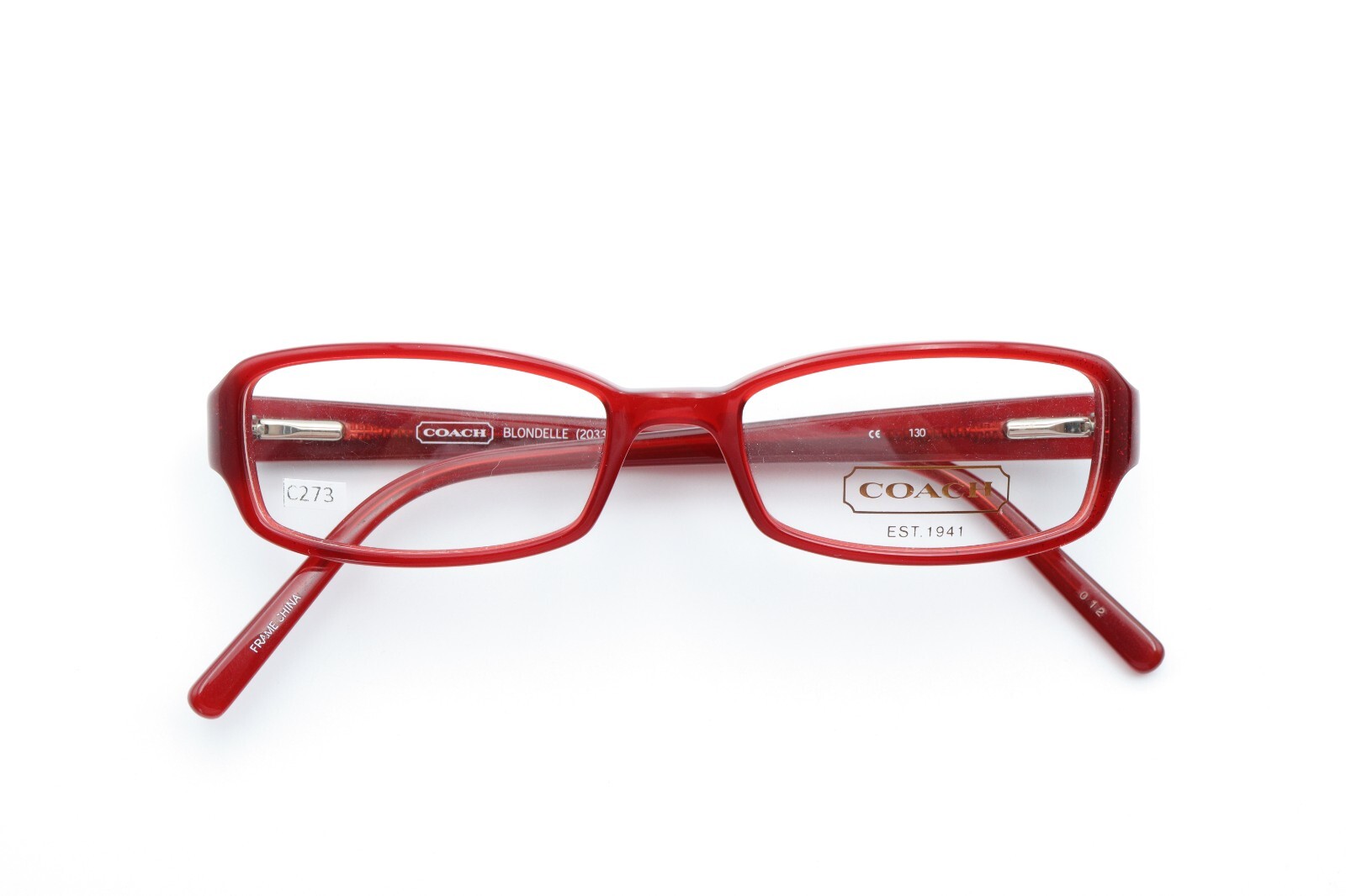 COACH BLONDELLE 2033 Red 47-16-130 Frames Flex Hinges w/Case SMALL C273