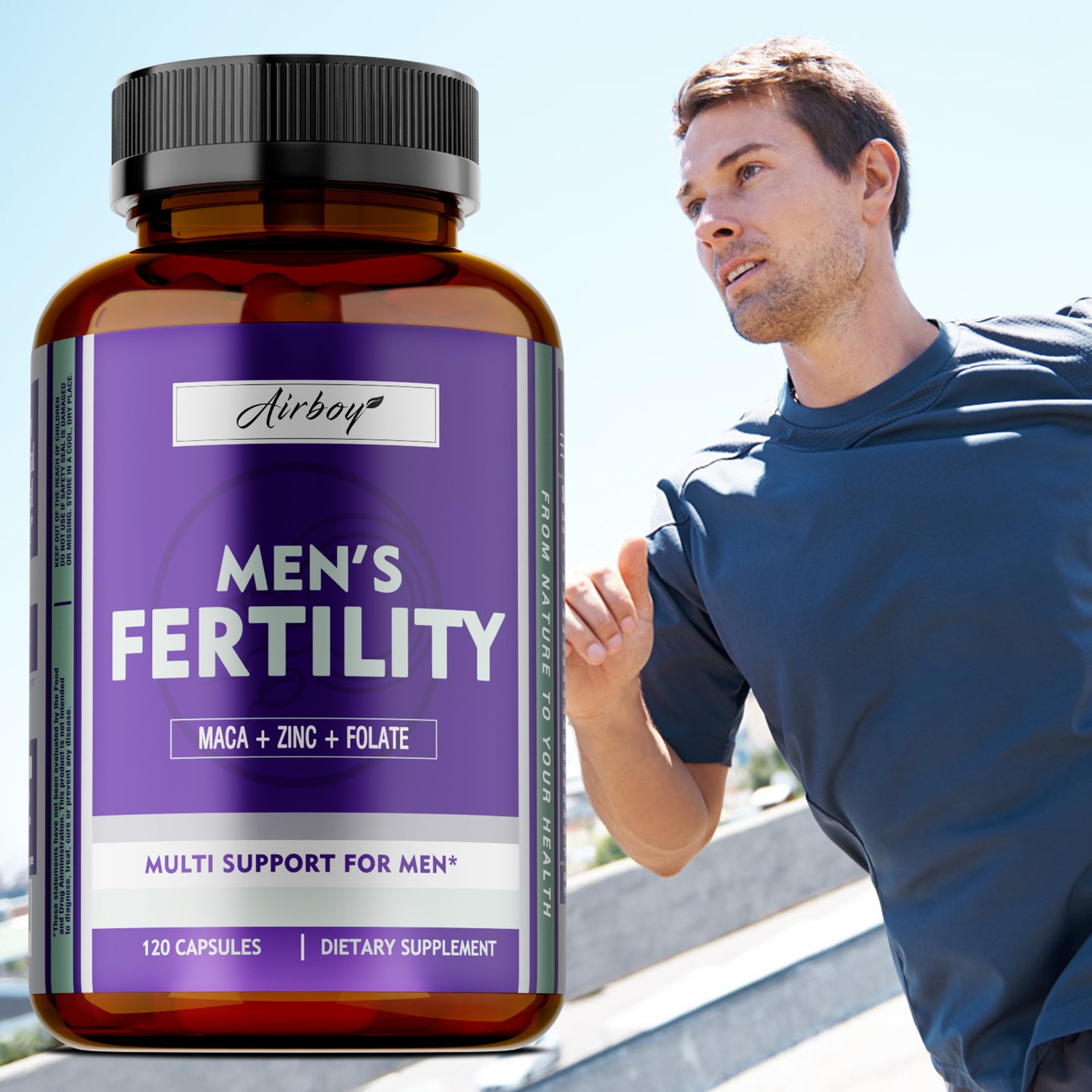 Men’s Fertility 240pcs – Optimizes Sperm Count and Motility, Enhances Brain