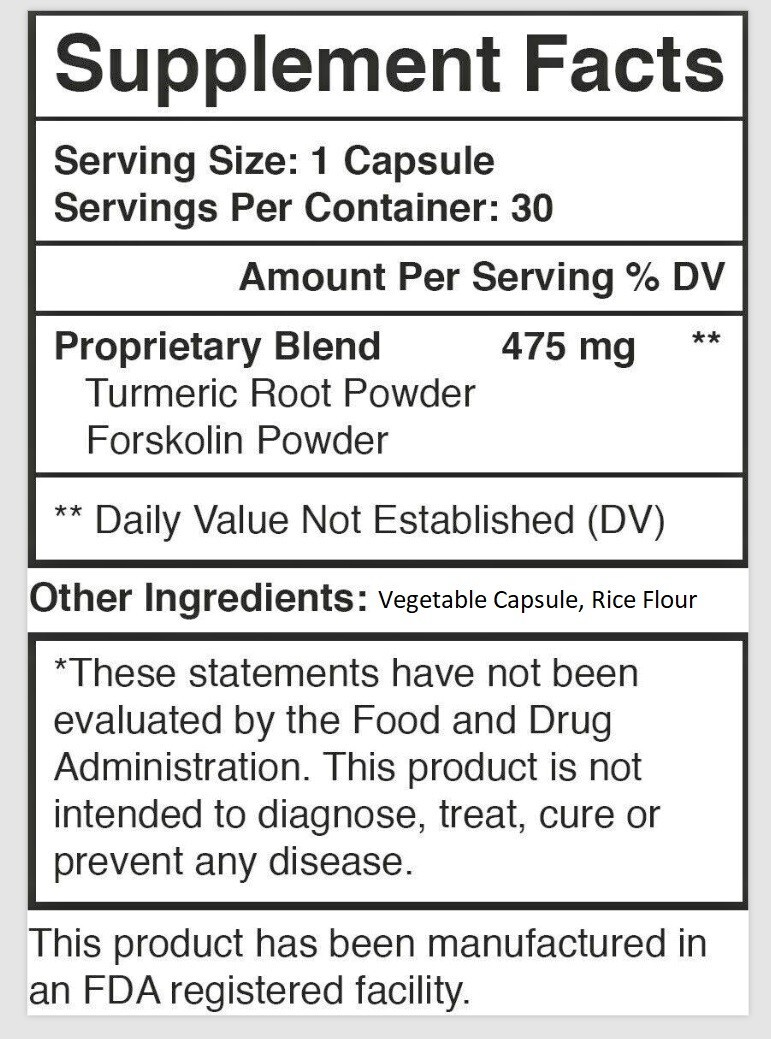 60 Days Turmeric and Forskolin Diet Advanced Weight Loss Formula Fat Burn 2 btls
