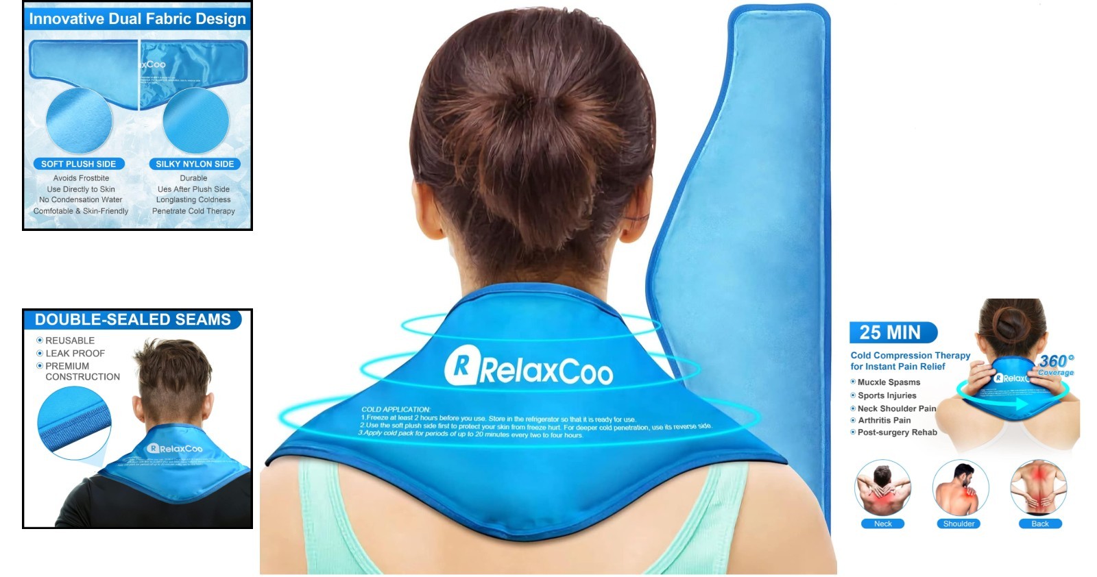 Professional-Grade Neck Ice Pack Wrap – Pain Relief for Injuries & Surgery