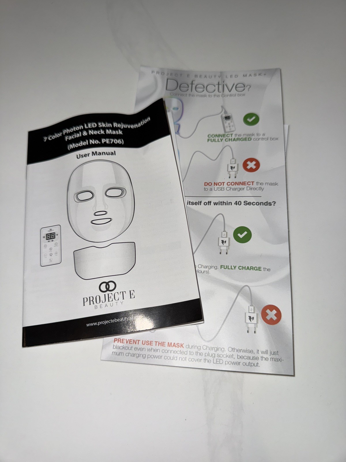 Project E Beauty Photon Mask – LED Therapy – Skin Rejuvenation – Face & Neck