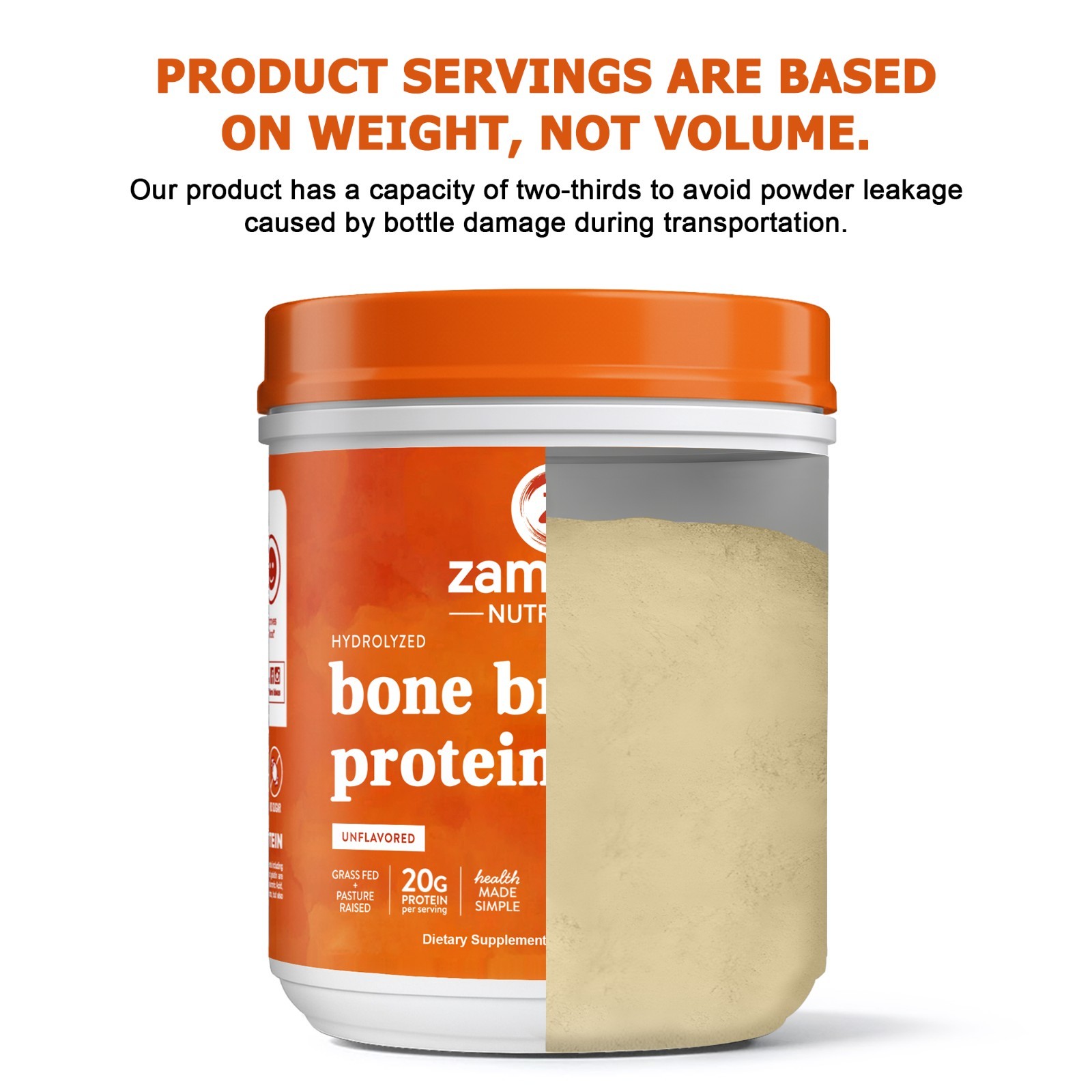 Bone Broth protein Powder Pure Protein Organics Grass Fed Beef(1.32LB-600g)