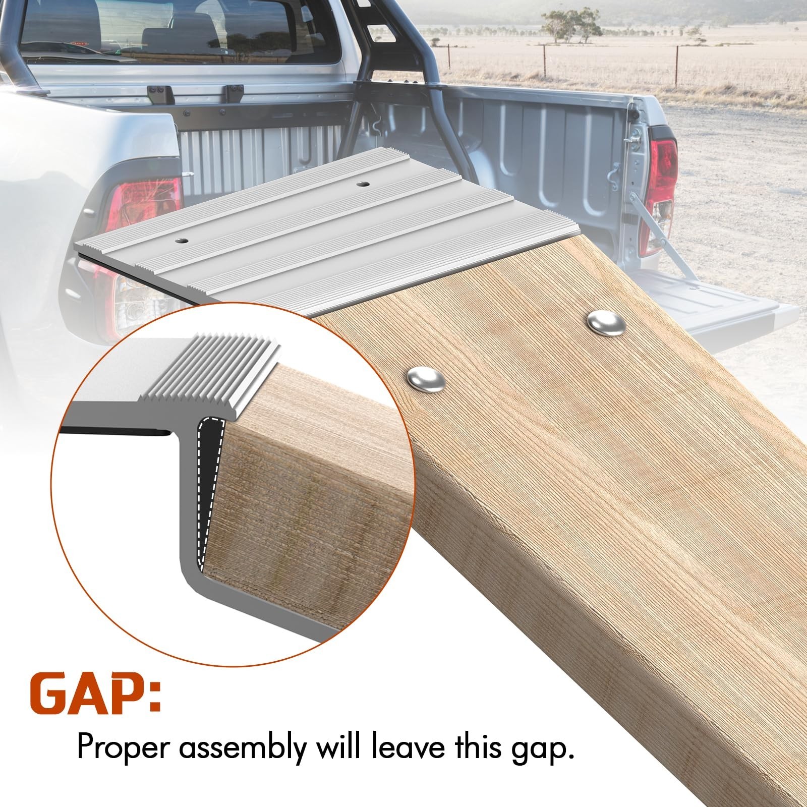 Heavy Duty Aluminum Ramp Top Kit – 2″x8″ Loading Ends for Truck, ATV, Motorcycle