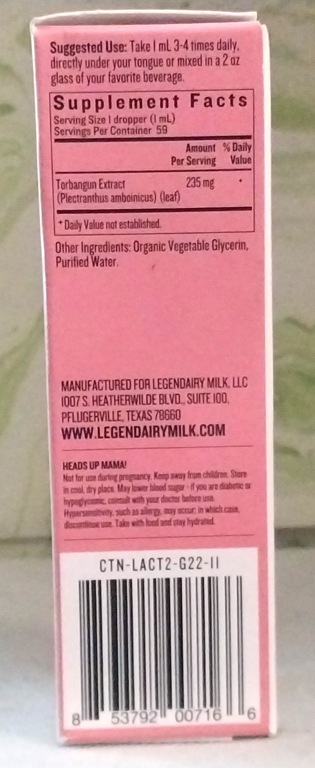 Legendairy Milk Lactivist Dietary Supplement 2 fl oz Exp 05/2027