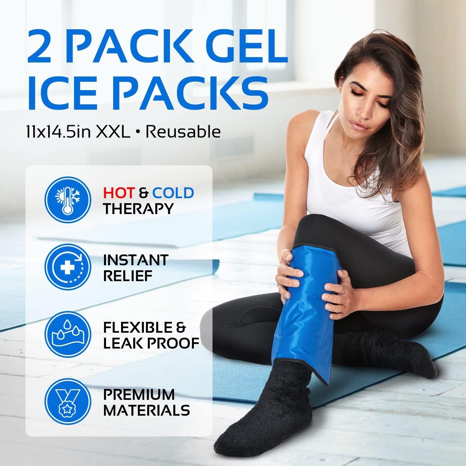 Flexible XL Gel Ice Pack Set – Hot & Cold Compress for Injury Recovery