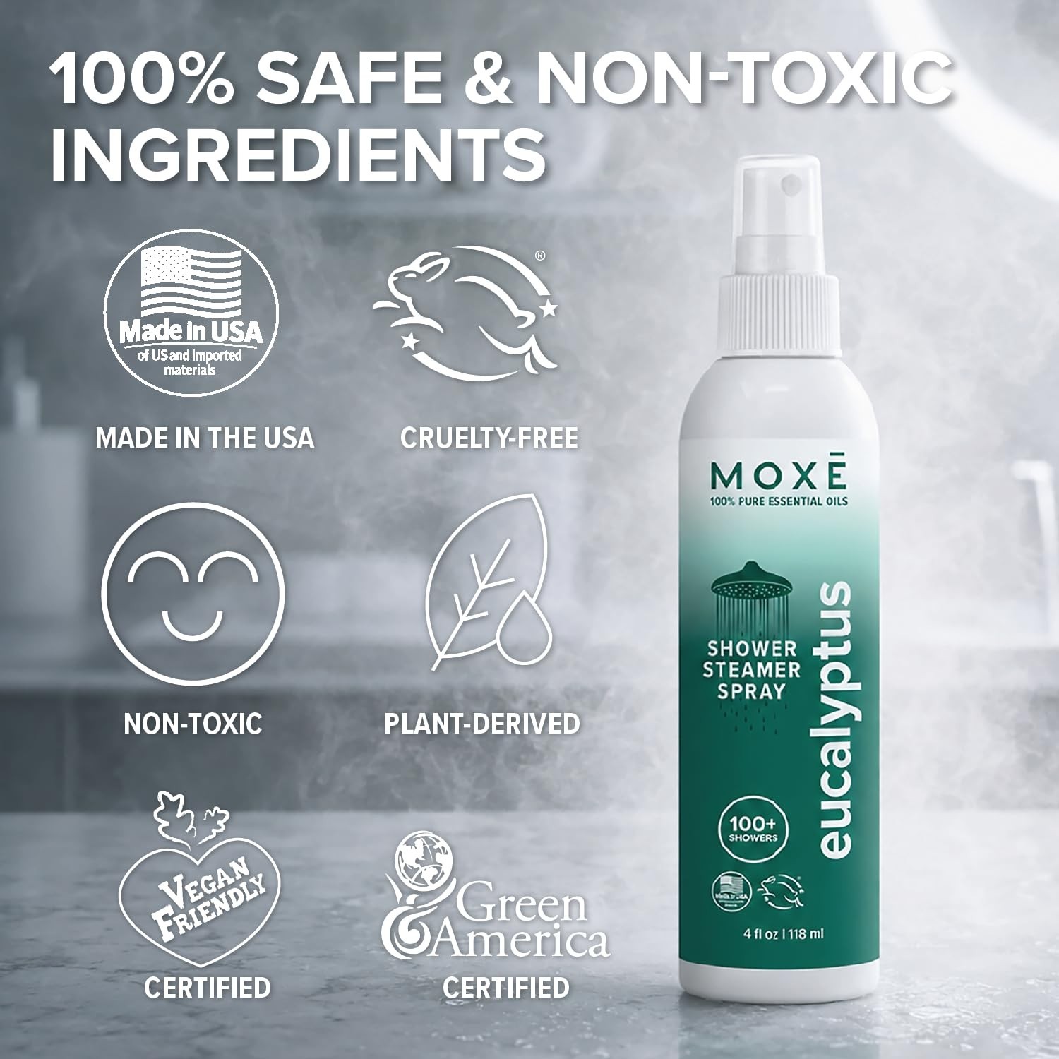 Eucalyptus Oil Shower Mist – Natural Aromatherapy Spray for Spa, Sinus Relief, 4