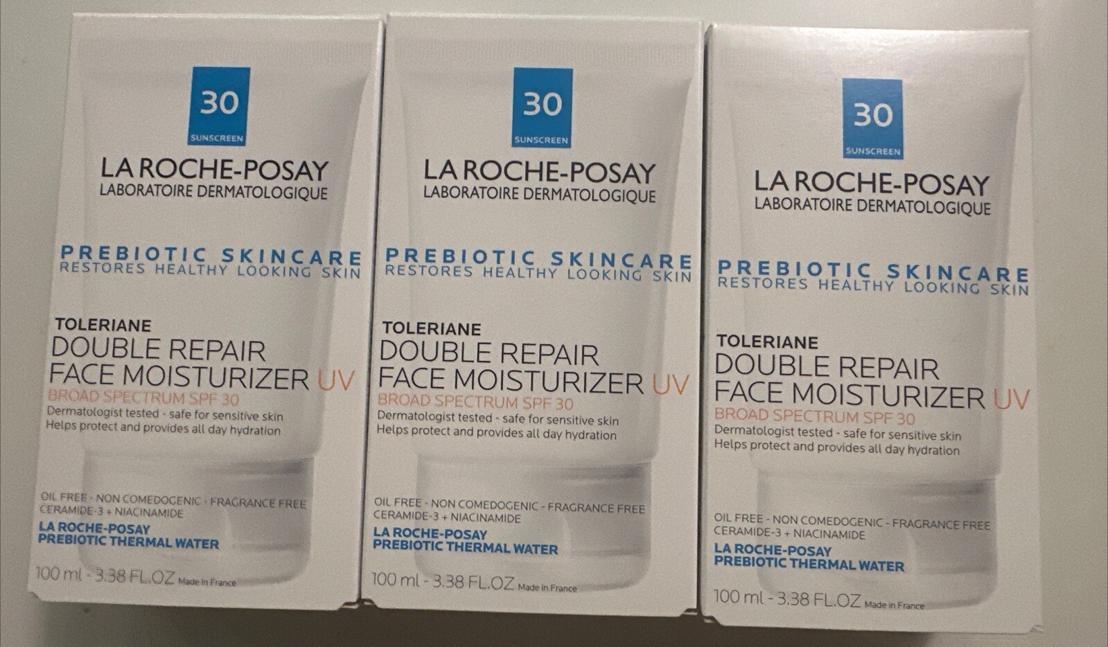 3 PACK – 3.38 Oz – La Roche-posay Toleriane Double Repair Moisturizer UV SPF 30