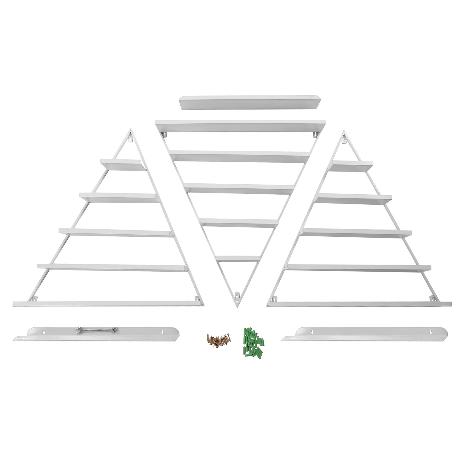 3 Pcs 5 Tier Wall Mounted Nail Polish Display Rack Triangular Display Shelves