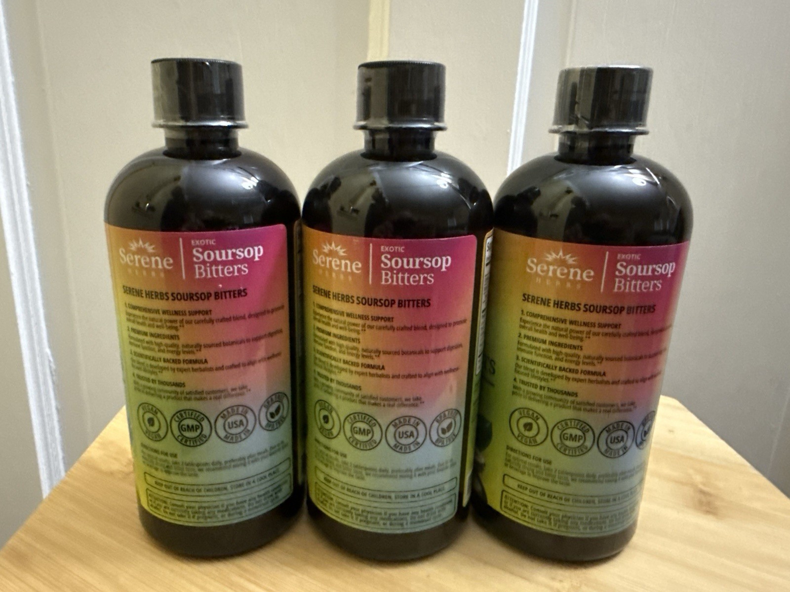 3 Packs Serene Herbs Soursop Bitters Gut Health Detox Herbal Dietary Supplement