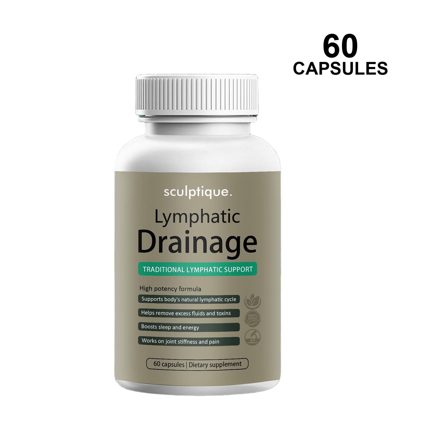1PACK Sculptique Lymphatic Drainage Capsules, Lymphatic Drainage, 60 Capsules US