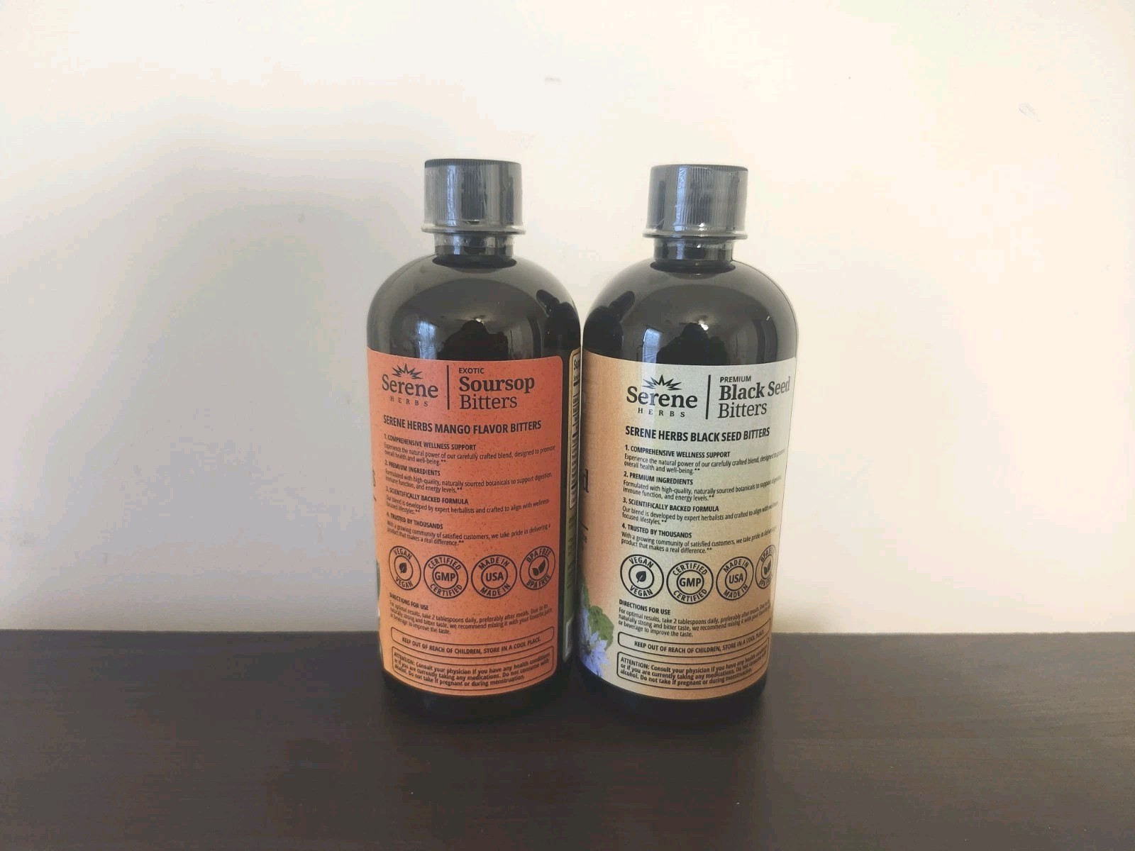 Serene HERBS Soursop Bitters & Black Seed Bitters Bundle Detox And Cleanse