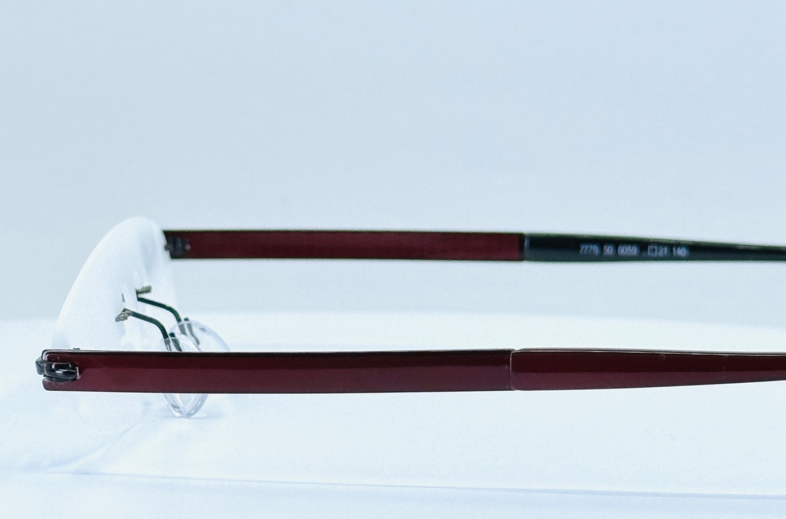 SILHOUETTE TITAN 7779 (CHASSIS) 50 6059 Red Black Rimless Eyeglasses N/A-21-140