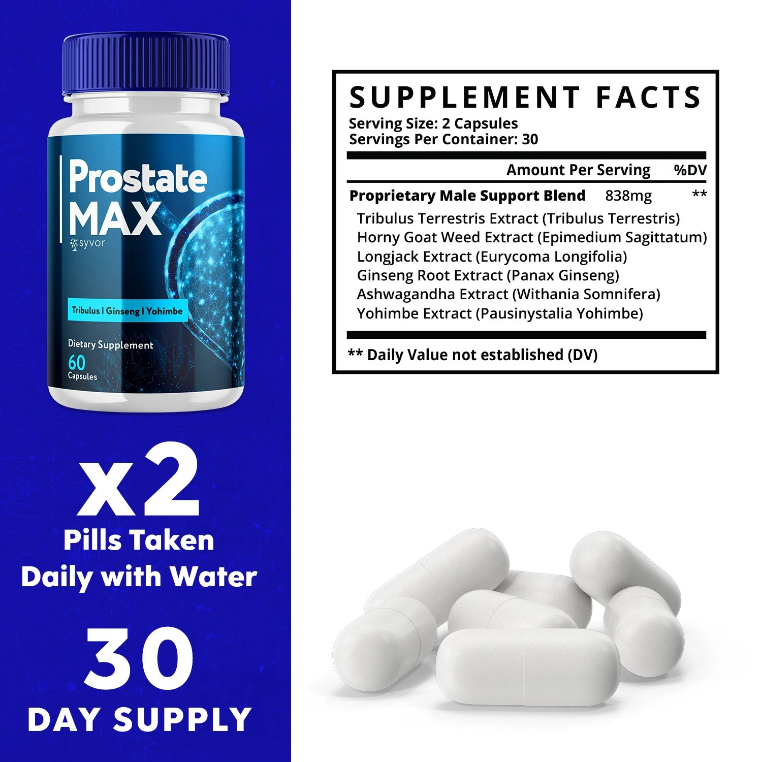 Prostate Max Formula Supplement Natural Vitamin for Health & Wellness 60 Caps