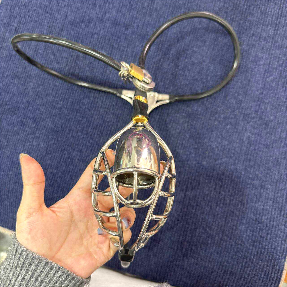 Stainless Steel Chastity Belt Device Back Male Underwear Bandage Chastity Cage