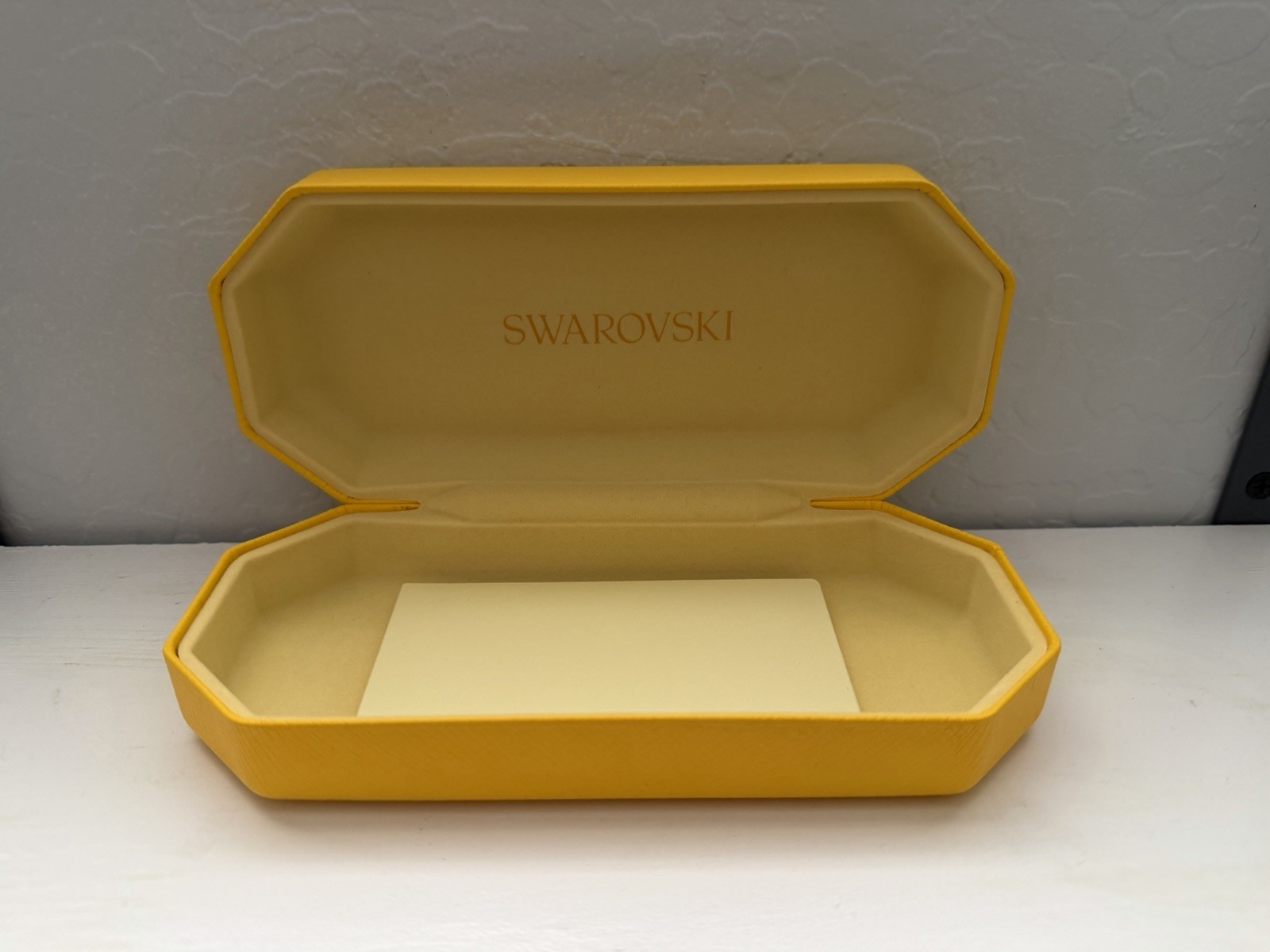 Swarovski Small Yellow Hard Clamshell Closer Eyeglass Case For Women