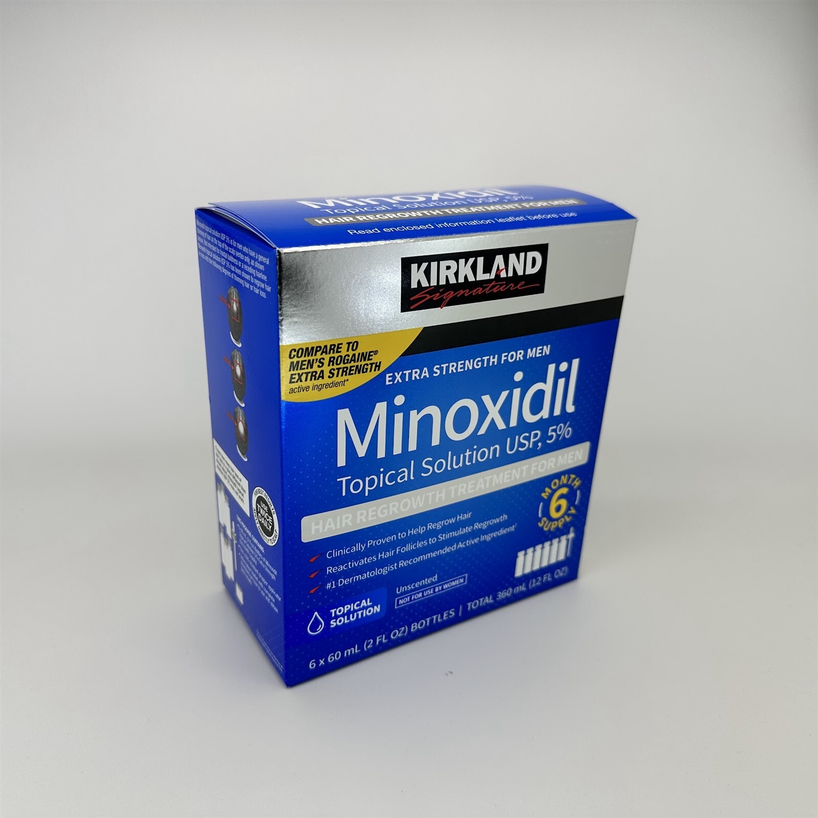 Kirkland Minoxidil 5% Extra Strength Men Hair Regrowth Solution Retail Box