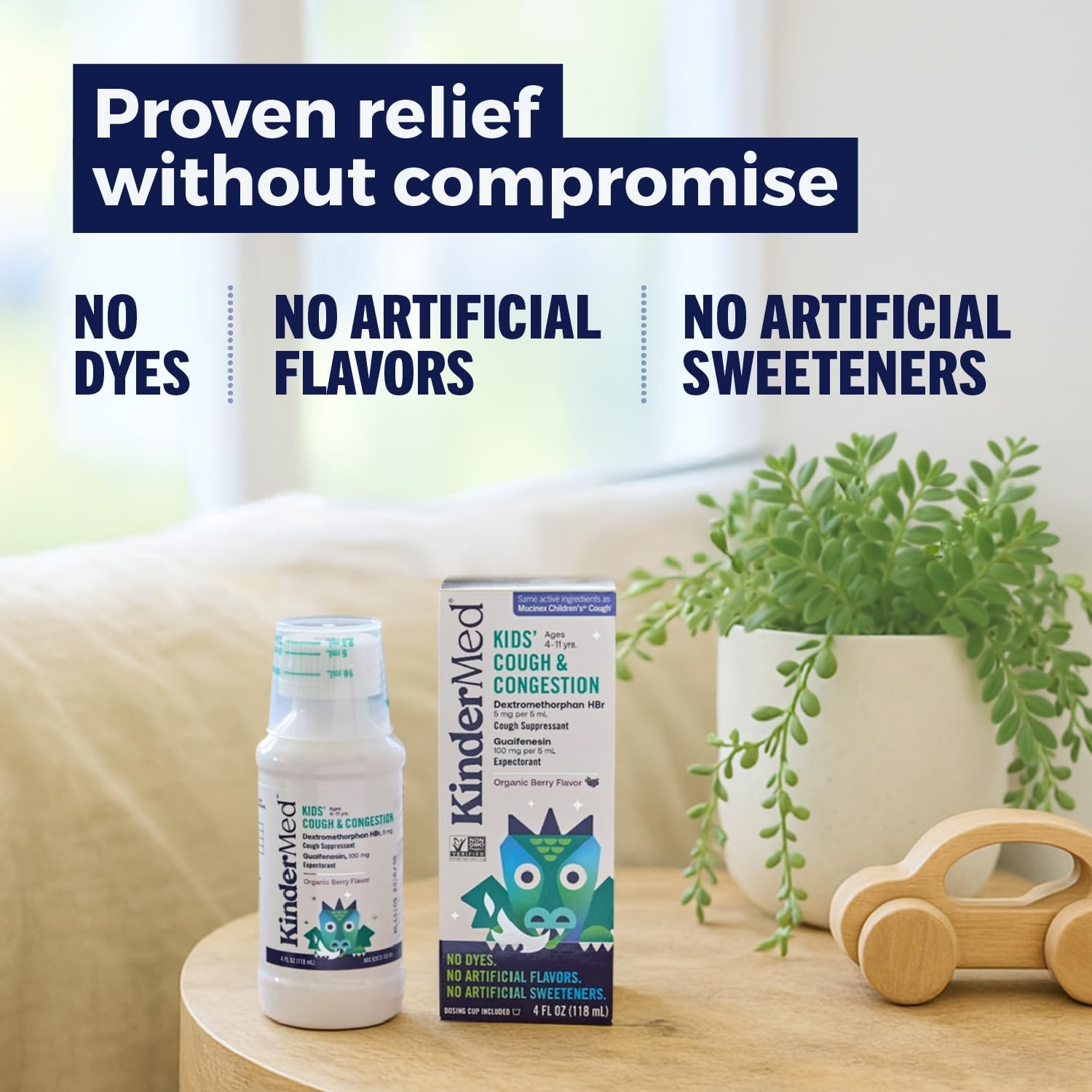 KinderMed Kids’ Daytime Cough & Congestion Medicine, for Ages 4-11 White