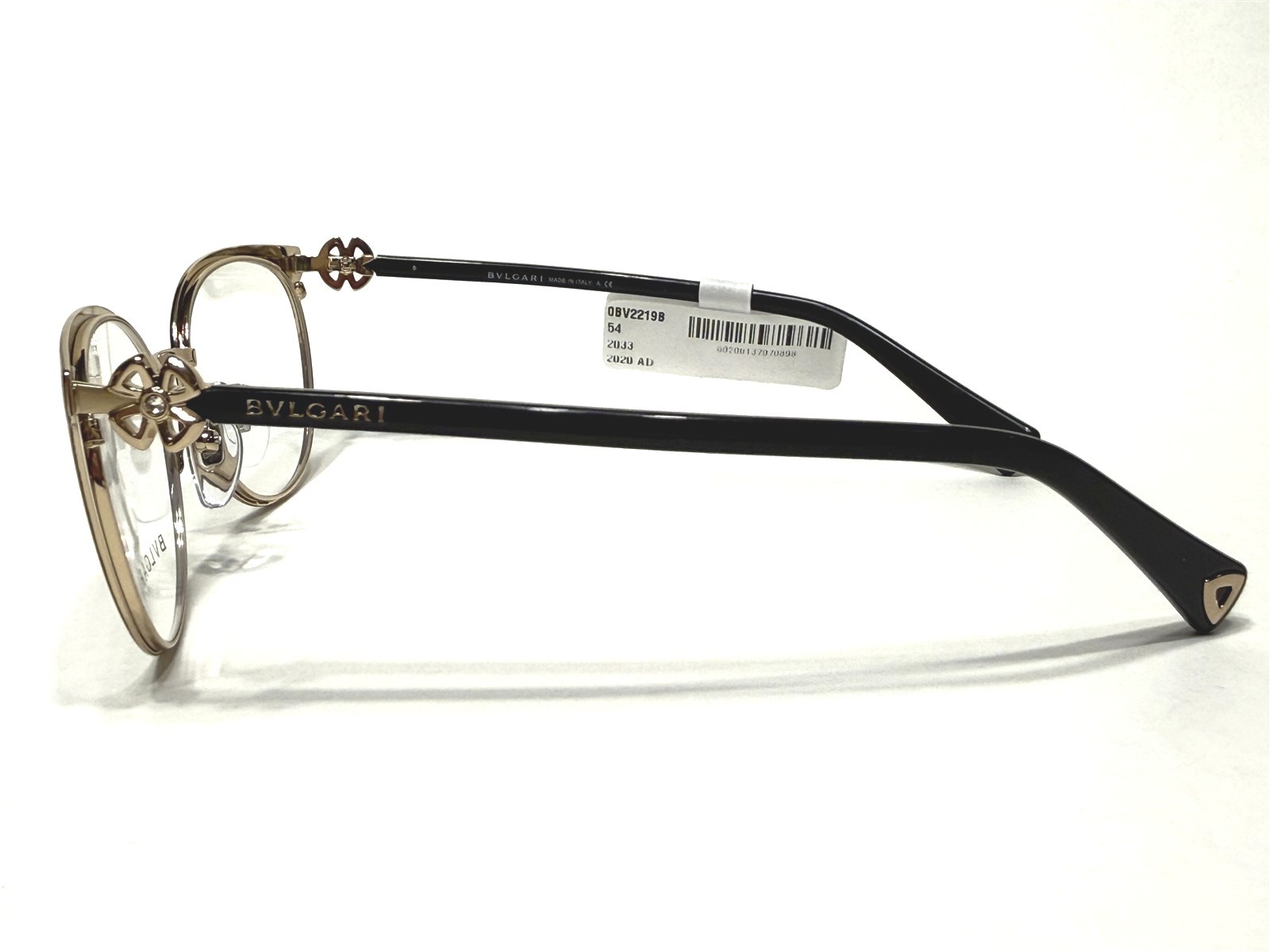 Womens Bvlgari Eyeglasses Frames BV2219B 2033 Black & Gold Oval 54/17~140 NEW
