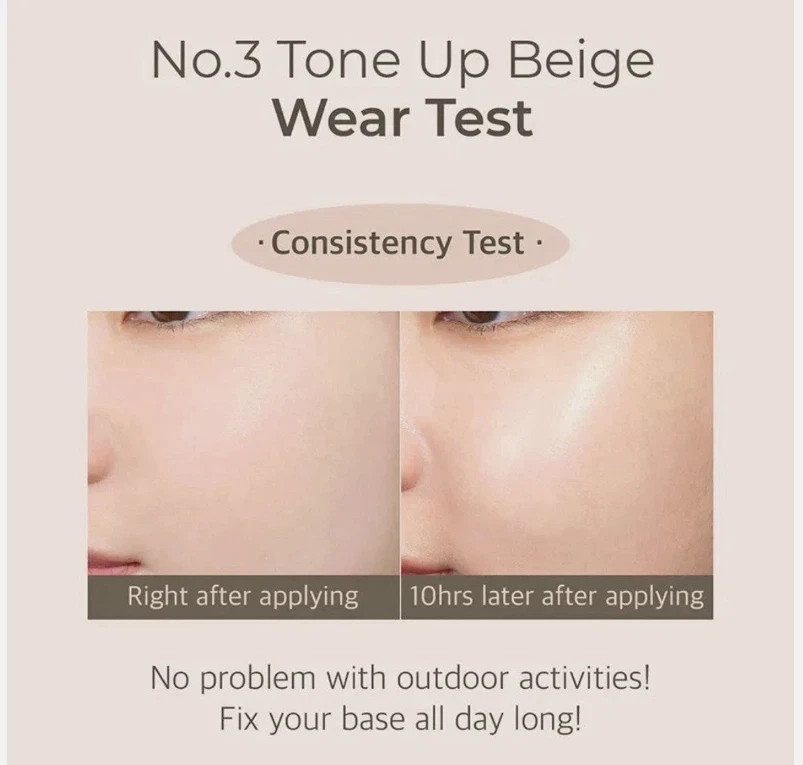 numbuzin No.3 Porcelain Base-skip Tone Up Beige 50ml