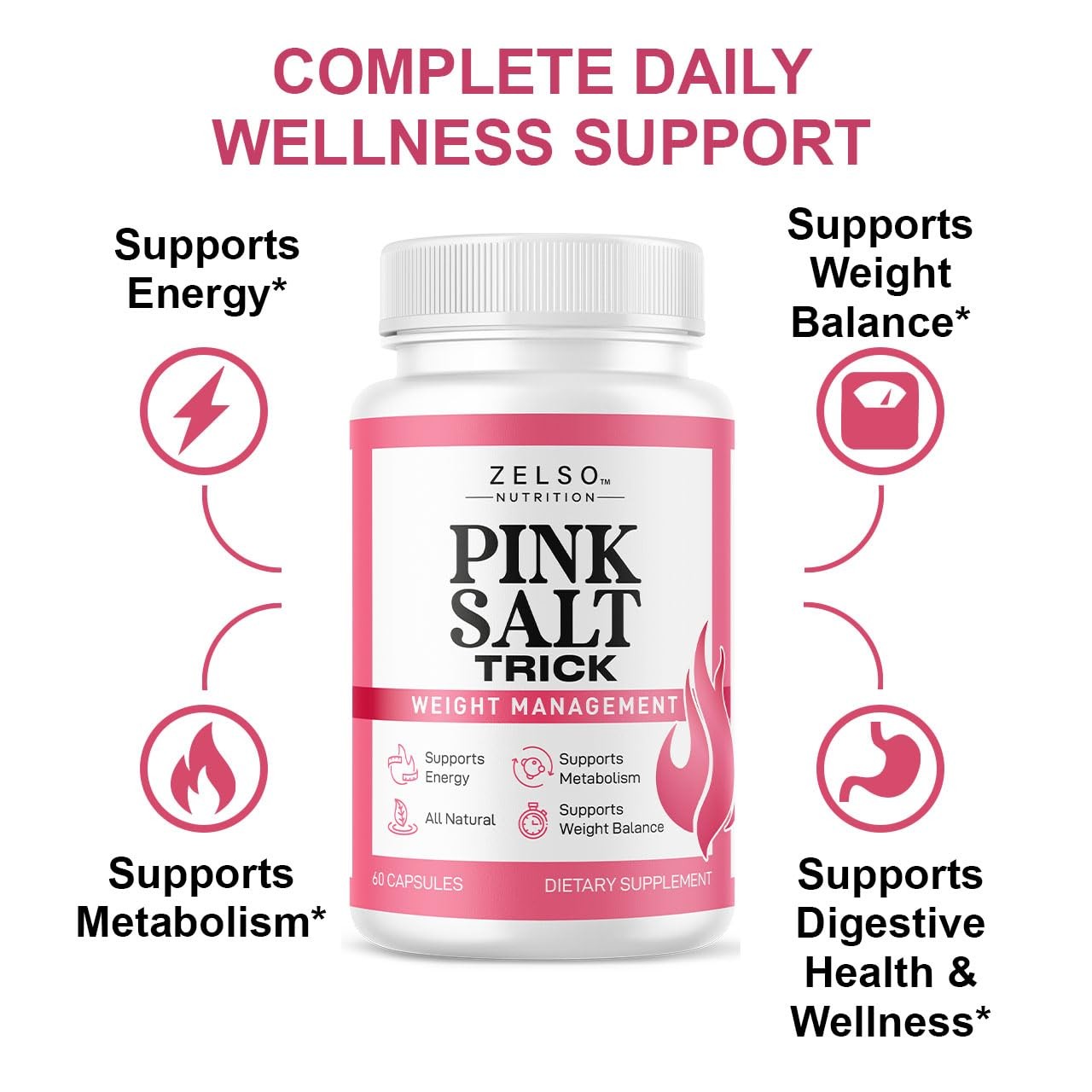 (3 Pack) Pink Salt Trick Capsules – Original PinkSalt 60 Count (Pack of 3)